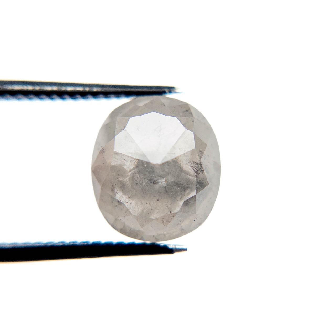 4.69 Carat Icy Salt and Pepper Rose Cut Cushion Diamond