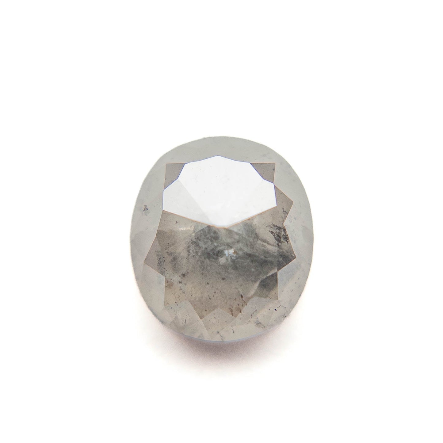 4.69 Carat Icy Salt and Pepper Rose Cut Cushion Diamond