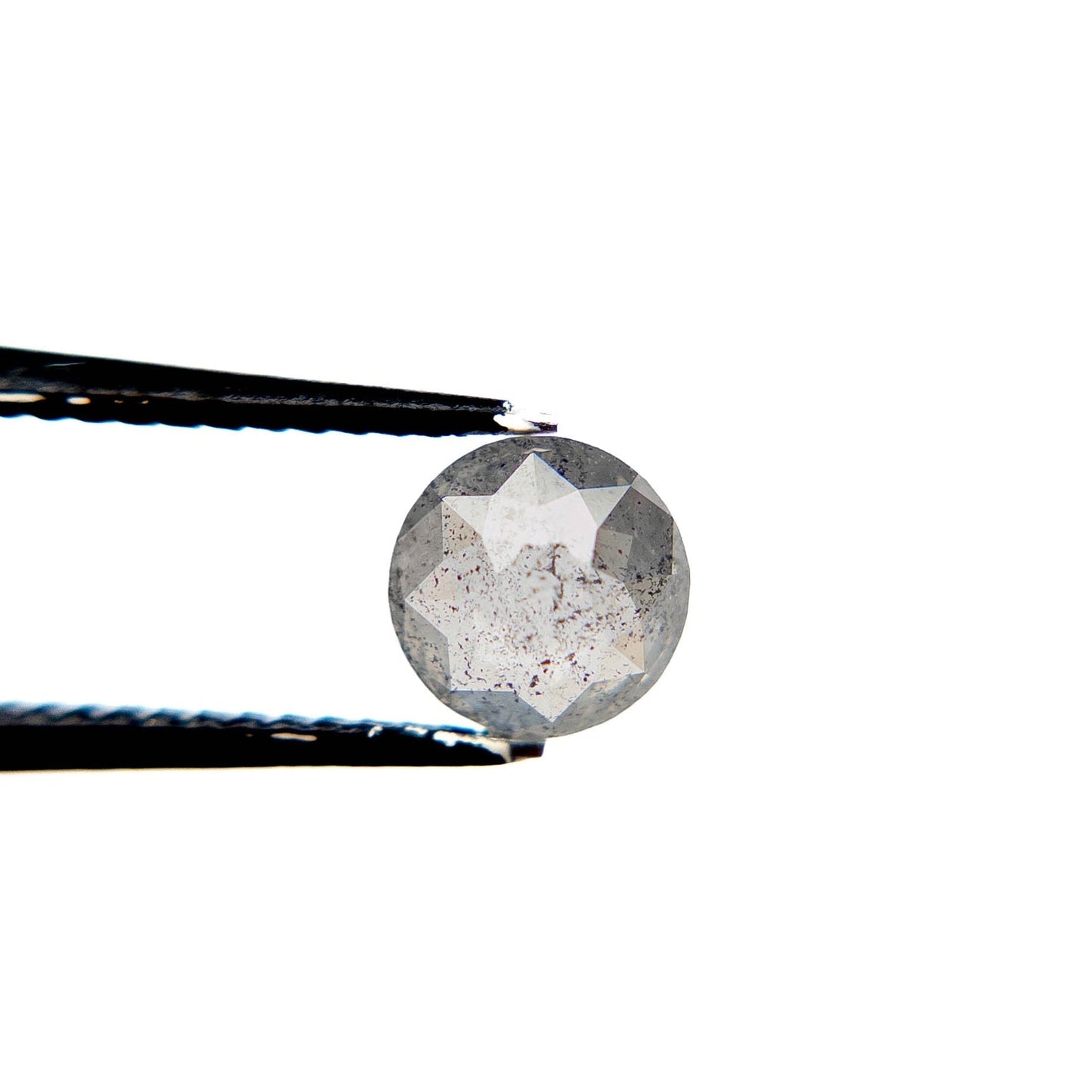 .68 Carat Icy Salt and Pepper Rose Cut Round Diamond