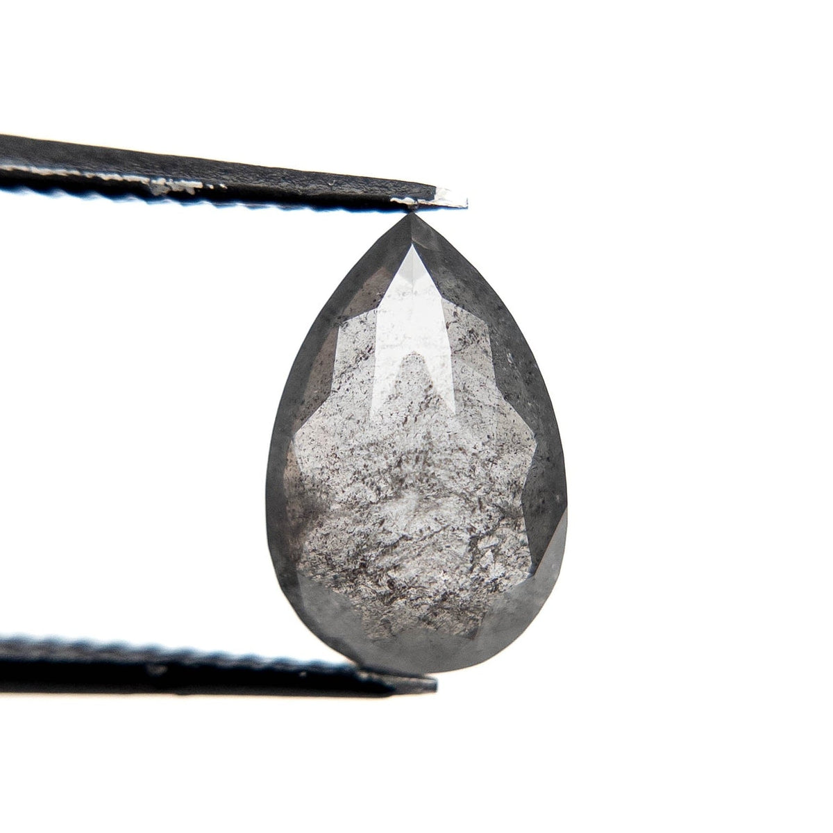 2.71 Carat Salt and Pepper Double Cut Pear Diamond