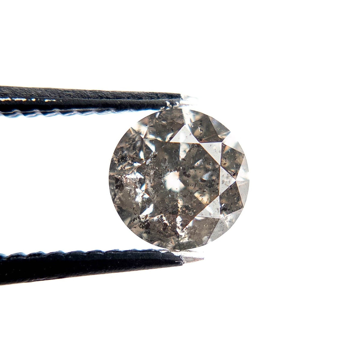 1.07 Carat Salt and Pepper Brilliant Cut Round Diamond