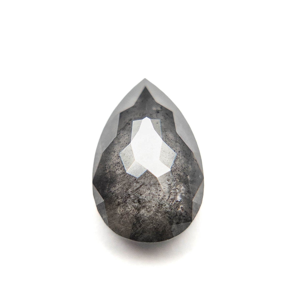 2.71 Carat Salt and Pepper Double Cut Pear Diamond