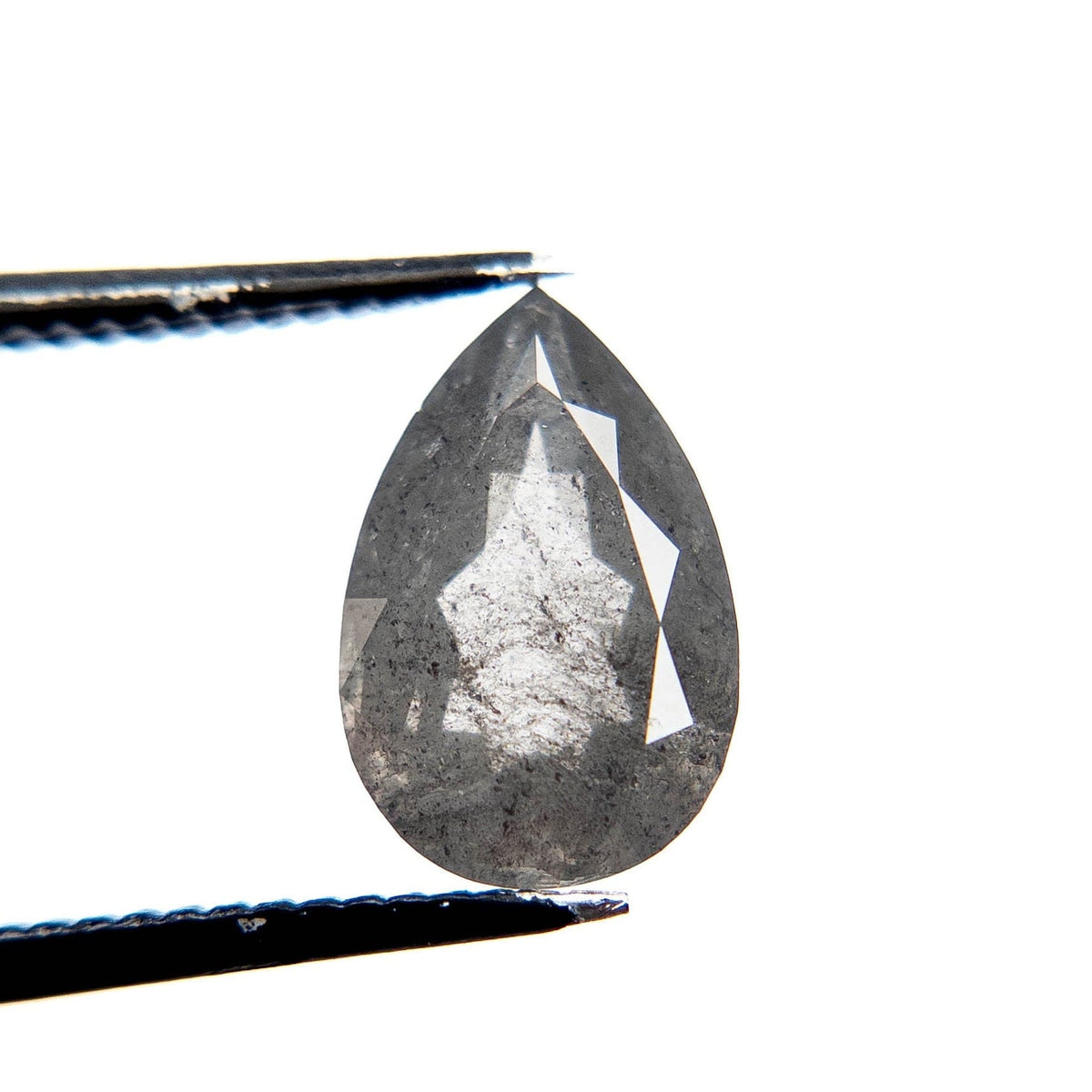 2.71 Carat Salt and Pepper Double Cut Pear Diamond