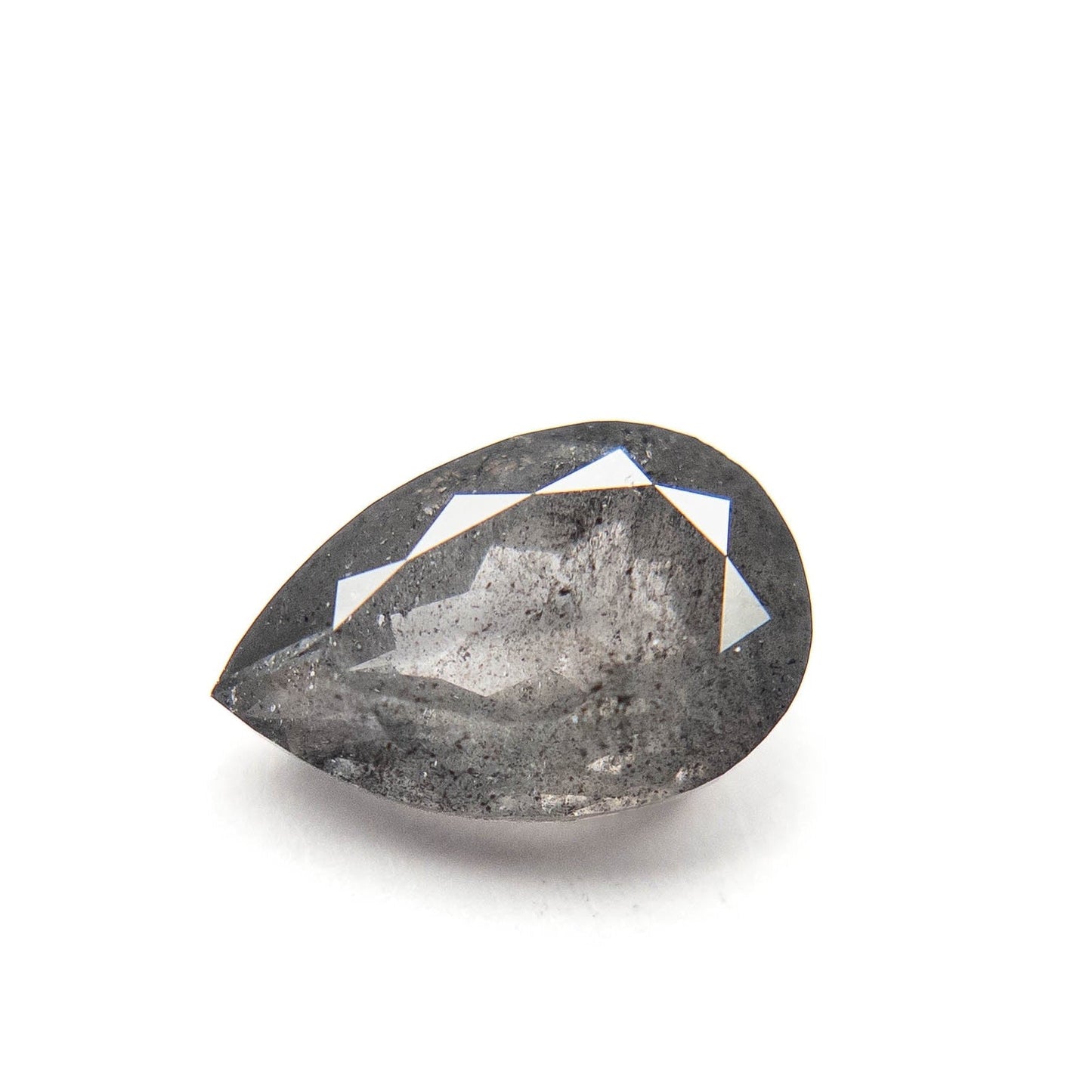 2.71 Carat Salt and Pepper Double Cut Pear Diamond