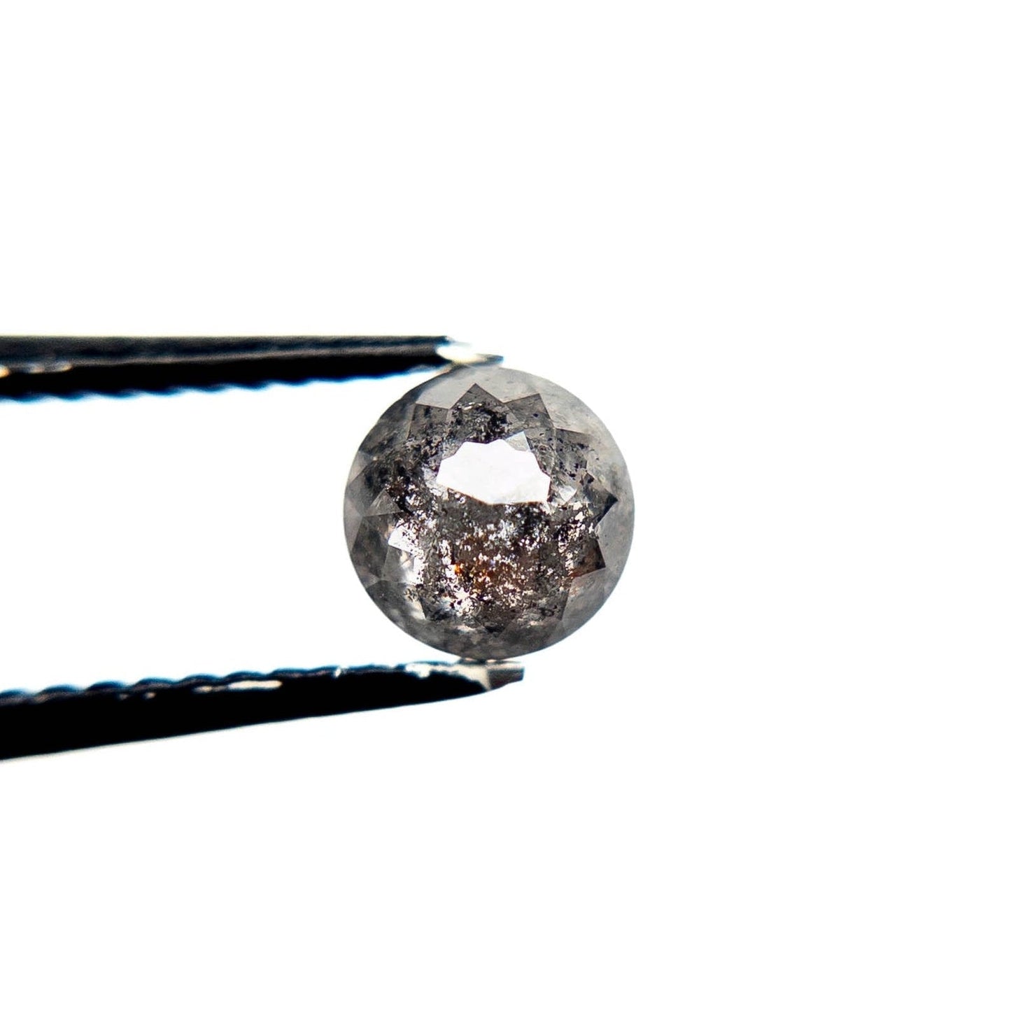 .73 Carat Salt and Pepper Rose Cut Round Diamond