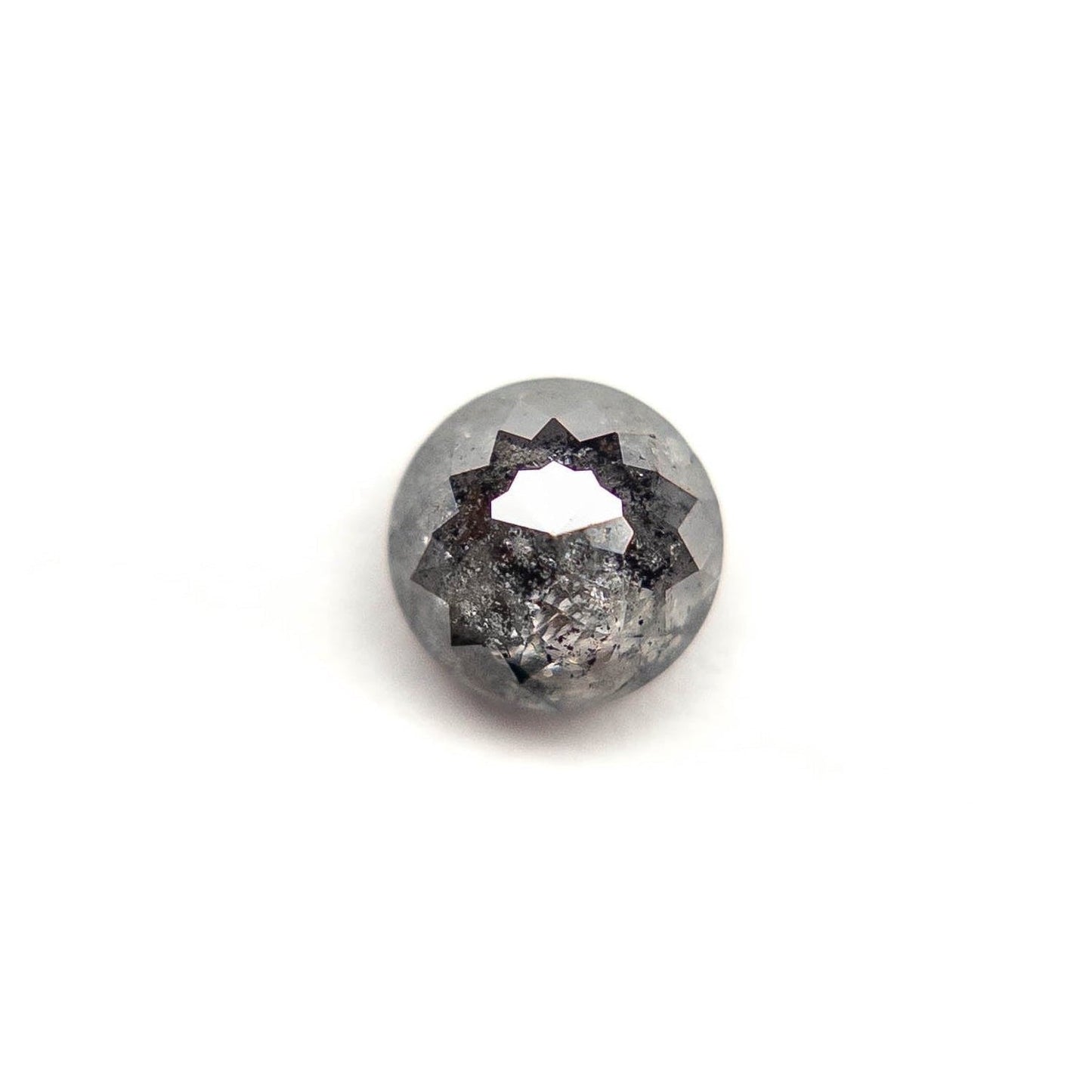 .73 Carat Salt and Pepper Rose Cut Round Diamond