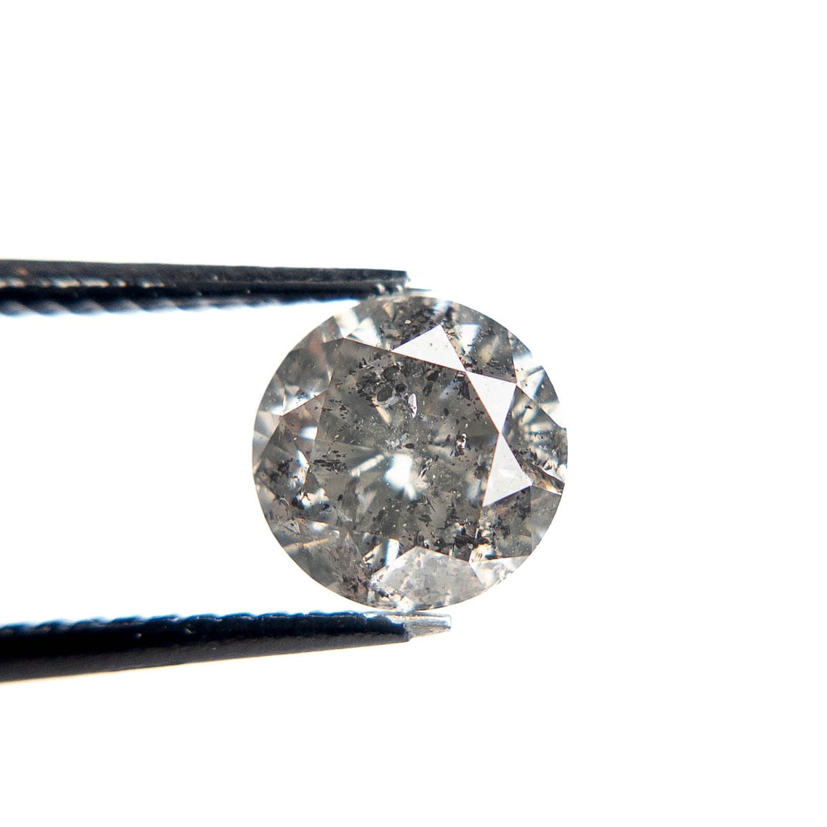 1.60 Carat Salt and Pepper Brilliant Cut Round Diamond