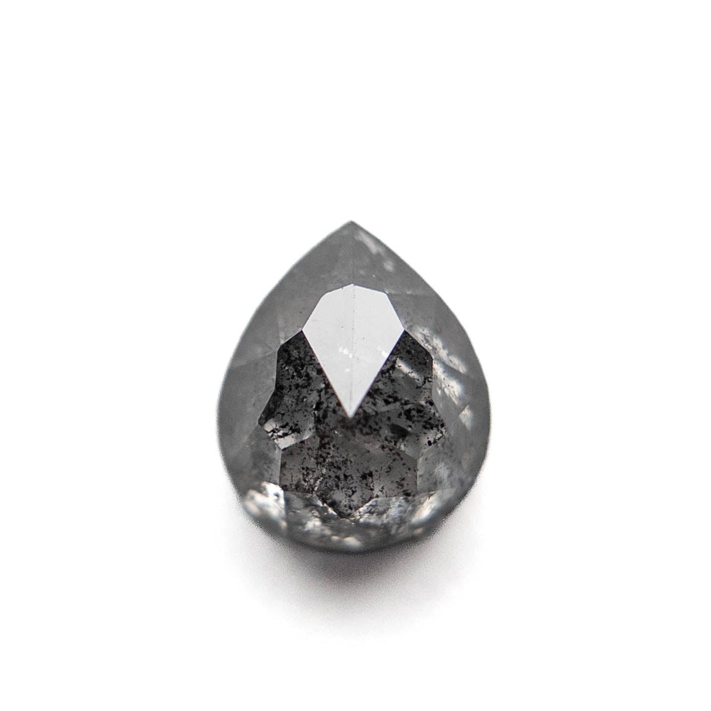 1.72 Carat Salt and Pepper Double Cut Pear Diamond