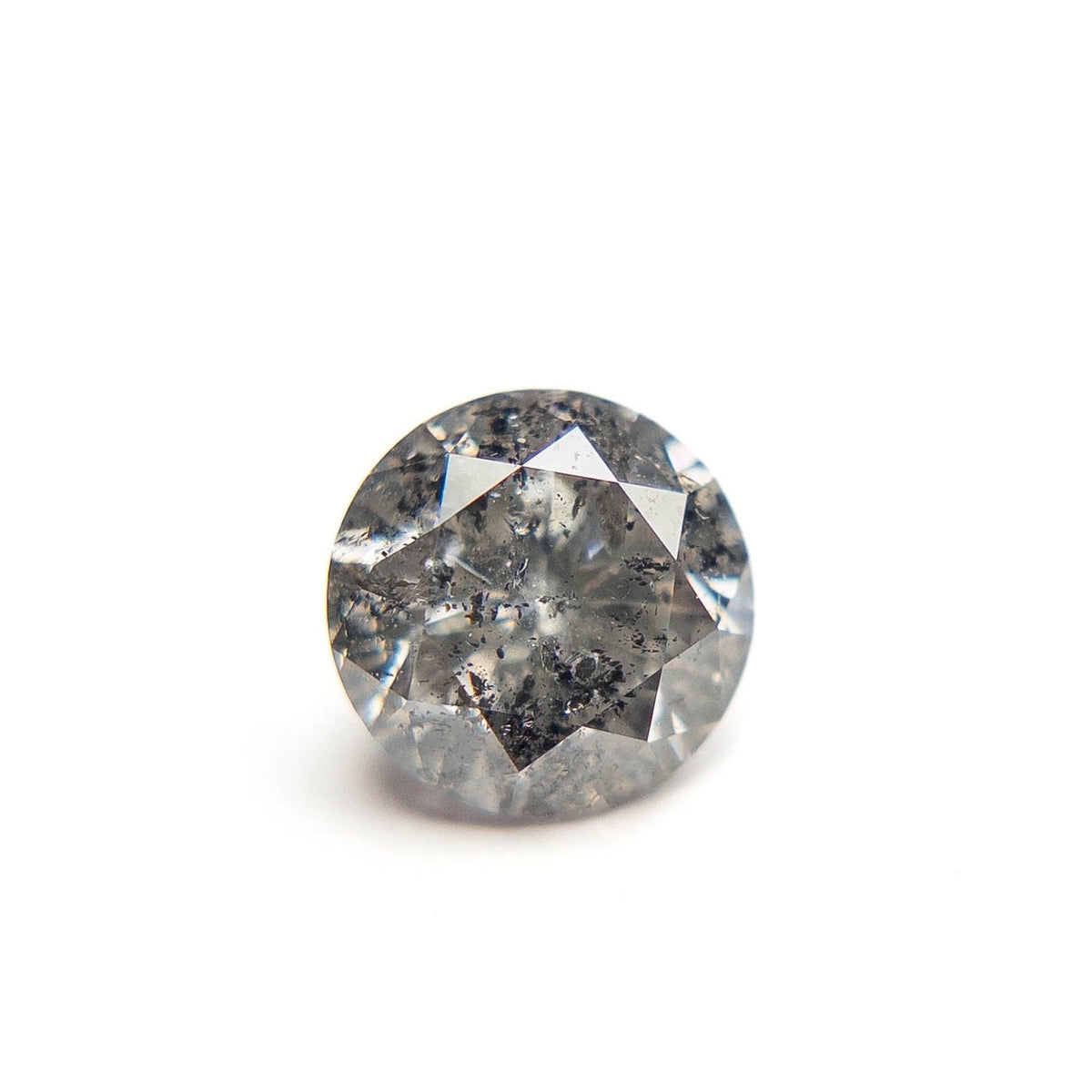 1.60 Carat Salt and Pepper Brilliant Cut Round Diamond