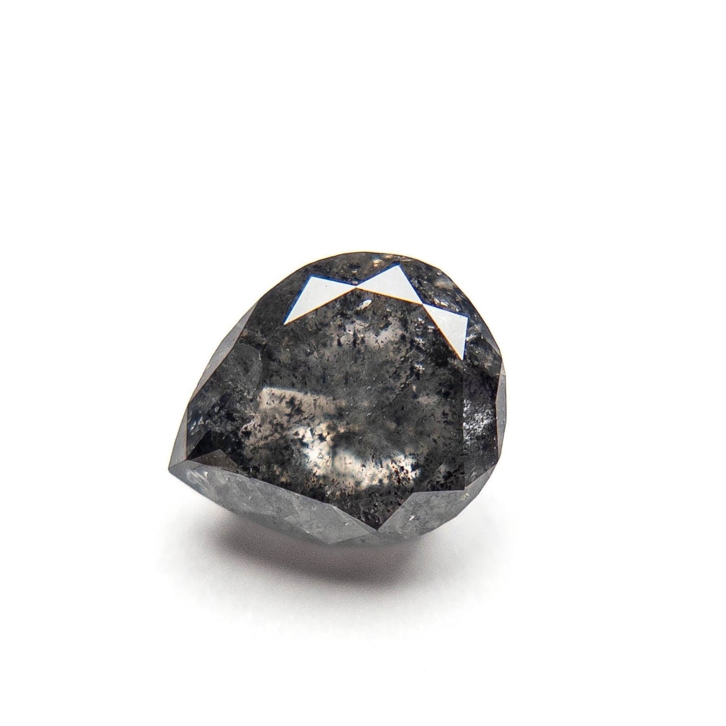 1.72 Carat Salt and Pepper Double Cut Pear Diamond