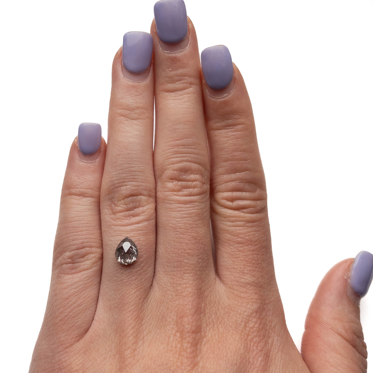 1.72 Carat Salt and Pepper Double Cut Pear Diamond