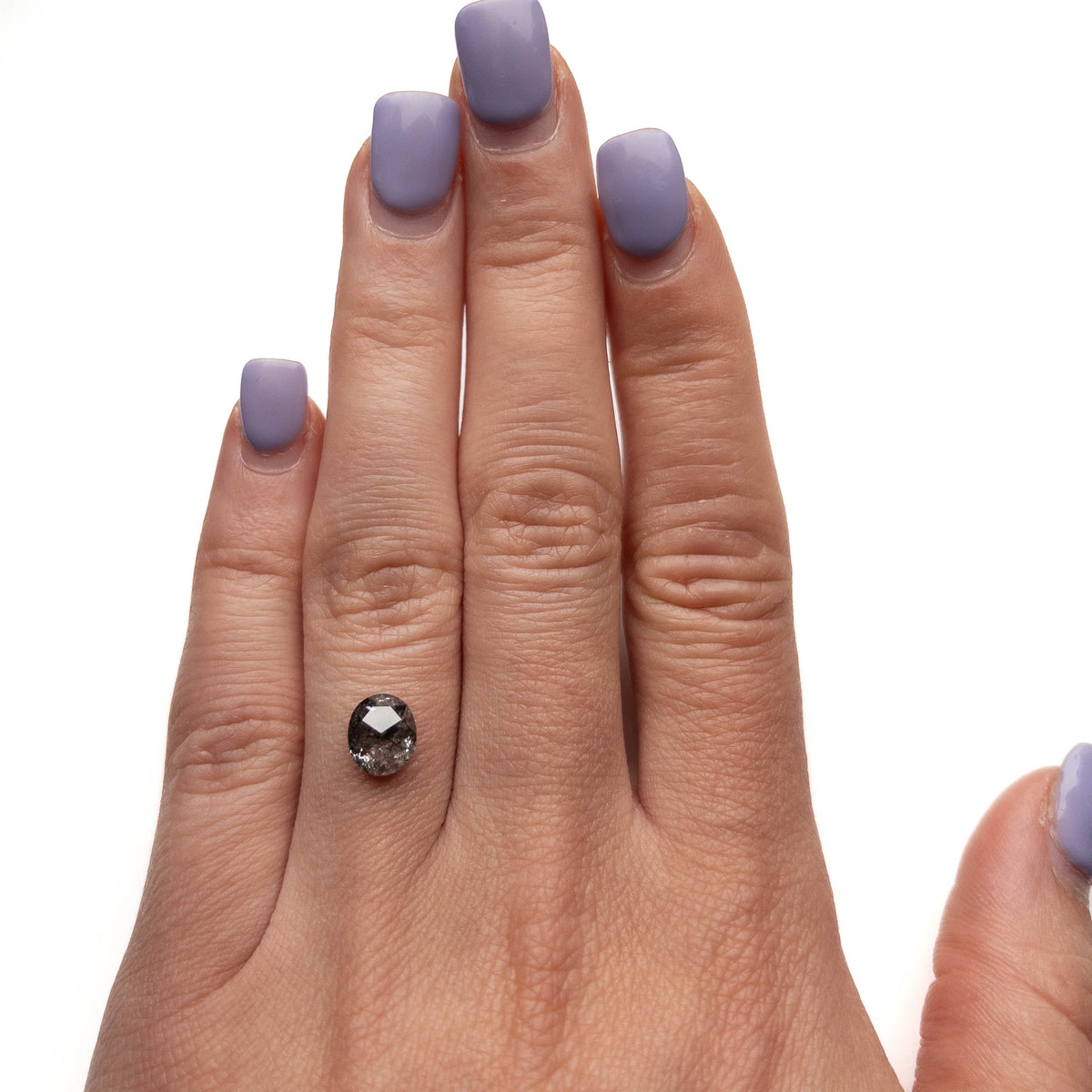 1.82 Carat Salt and Pepper Rose Cut Oval Diamond