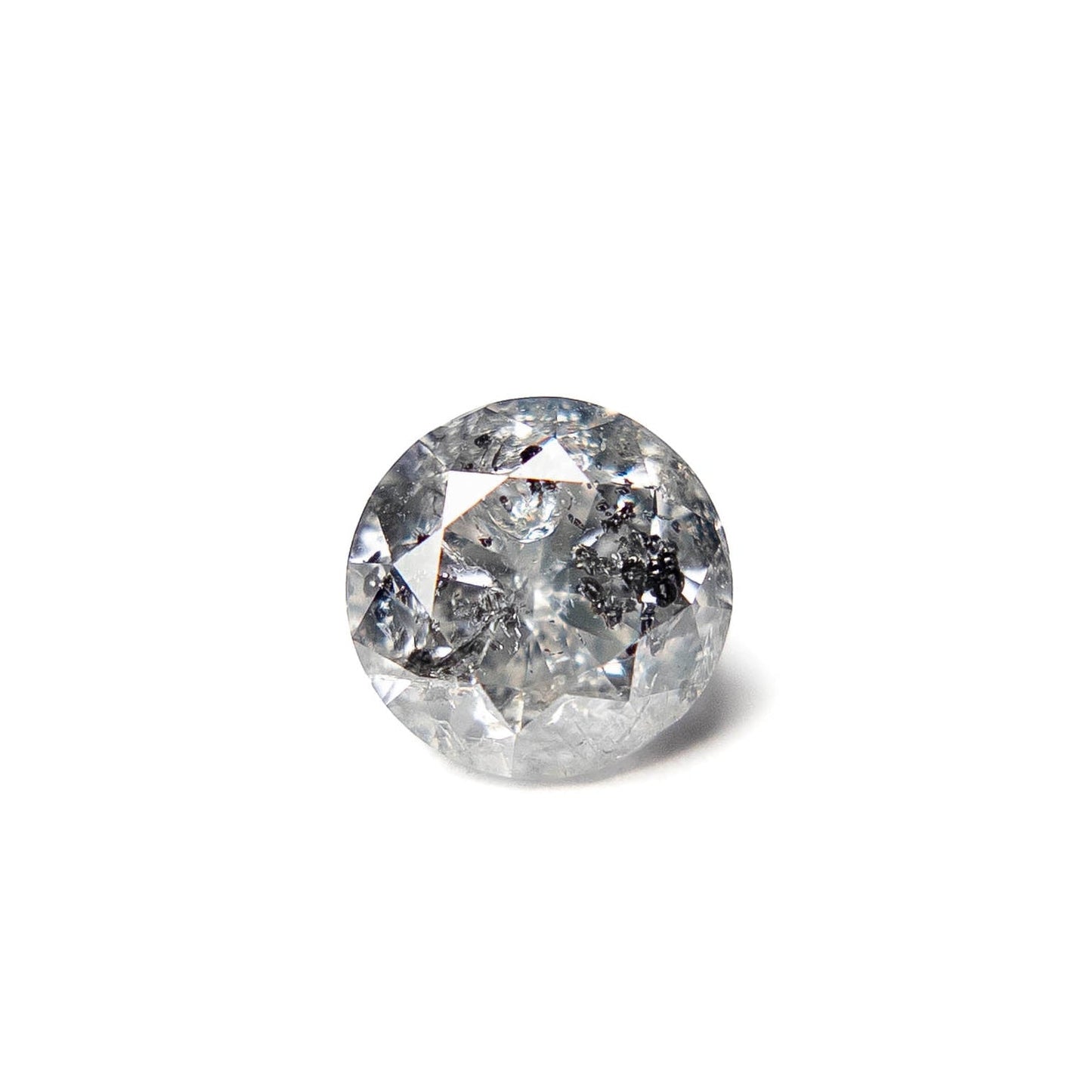 1.01 Carat Salt and Pepper Brilliant Cut Round Diamond