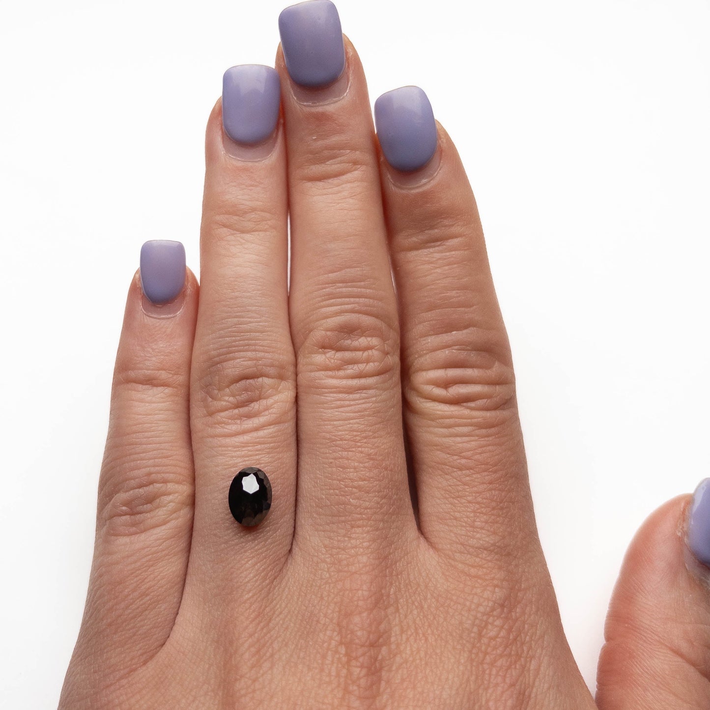 1.74 Carat Black Rose Cut Oval Diamond