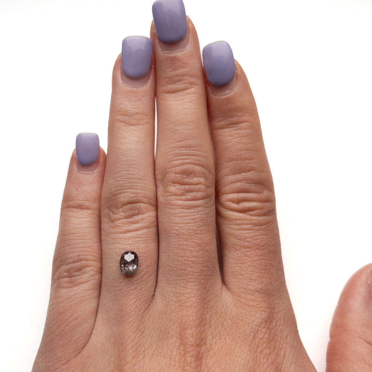1.05 Carat Salt and Pepper Rose Cut Oval Diamond