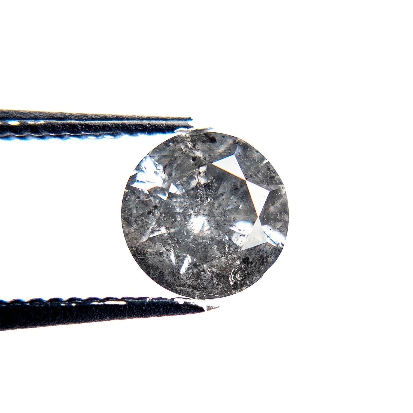 2.18 Carat Salt and Pepper Brilliant Cut Round Diamond