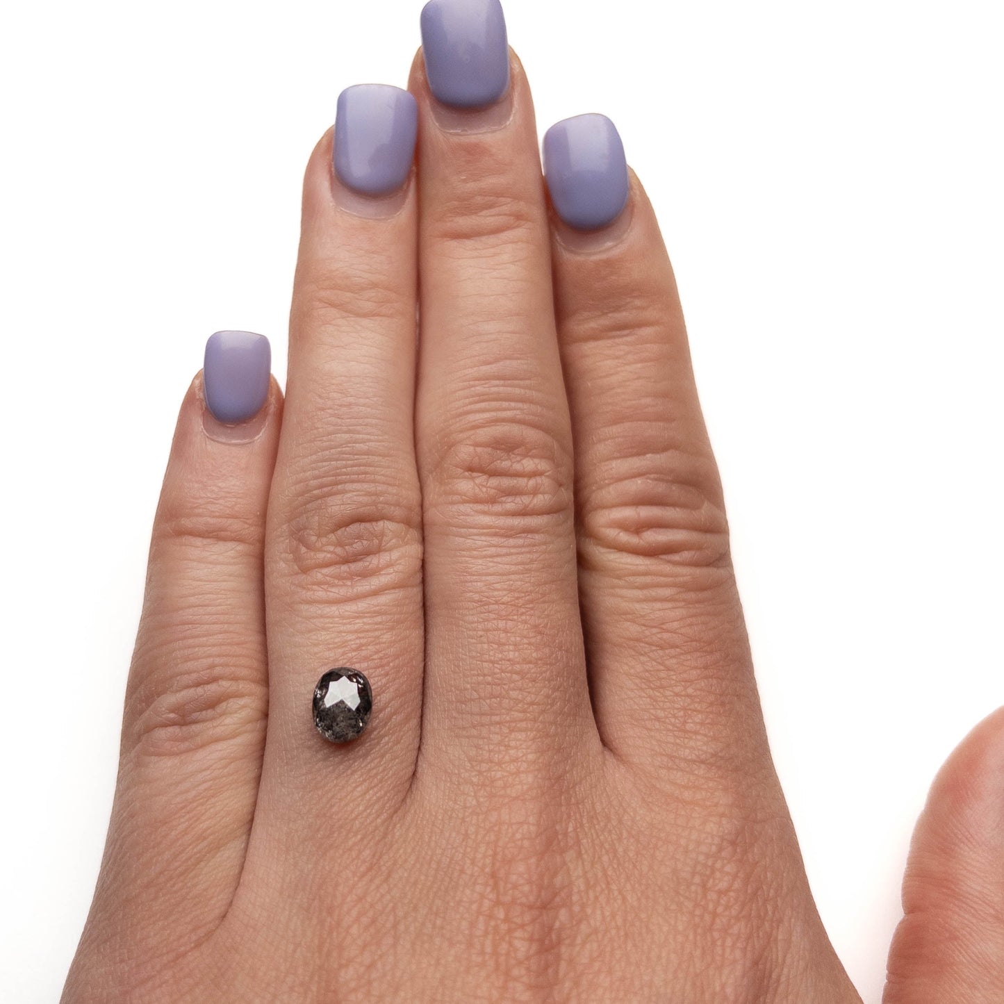 1.55 Carat Salt and Pepper Rose Cut Oval Diamond