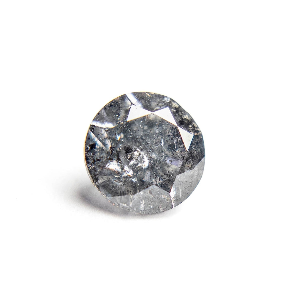 2.18 Carat Salt and Pepper Brilliant Cut Round Diamond