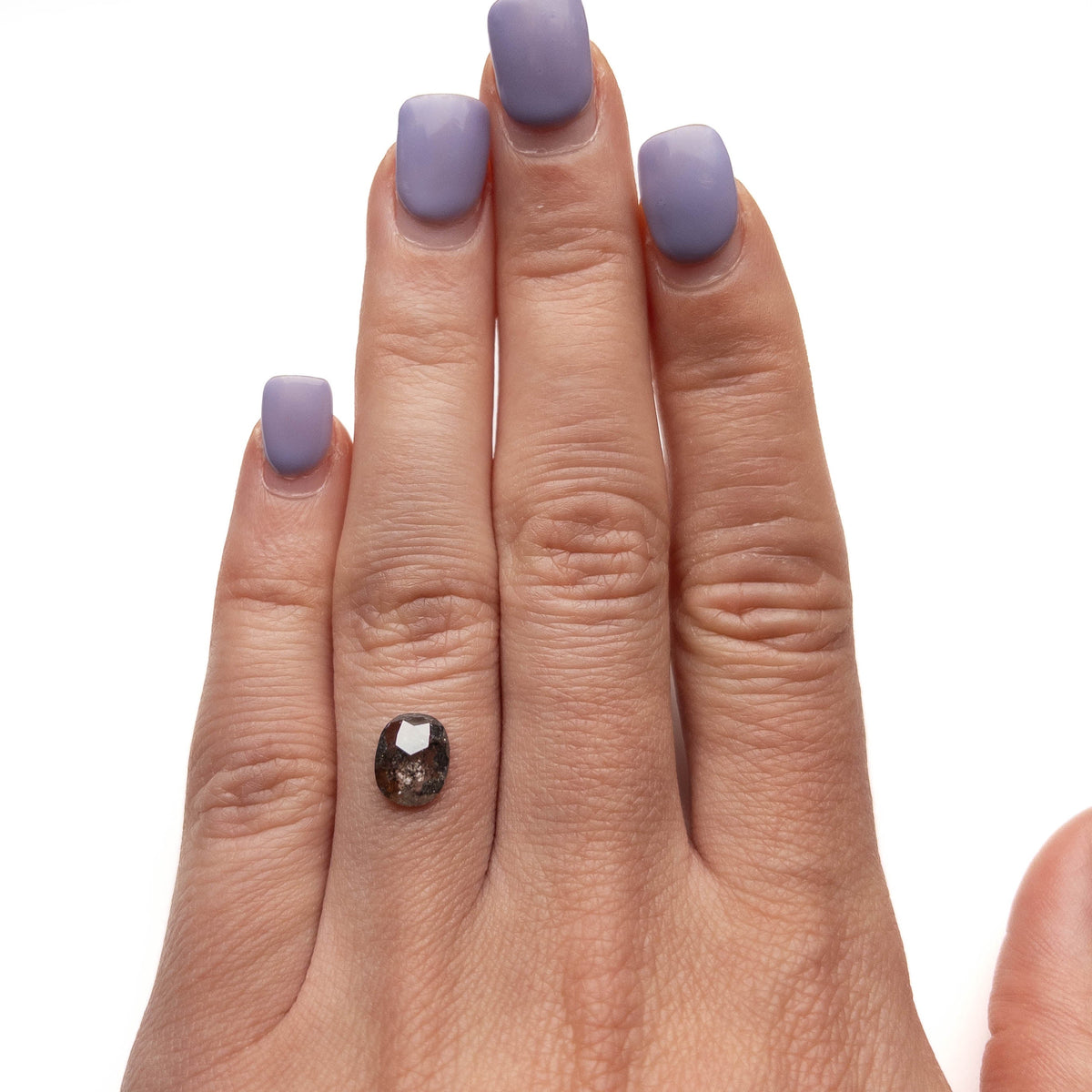 1.37 Carat Salt and Pepper Rose Cut Oval Diamond