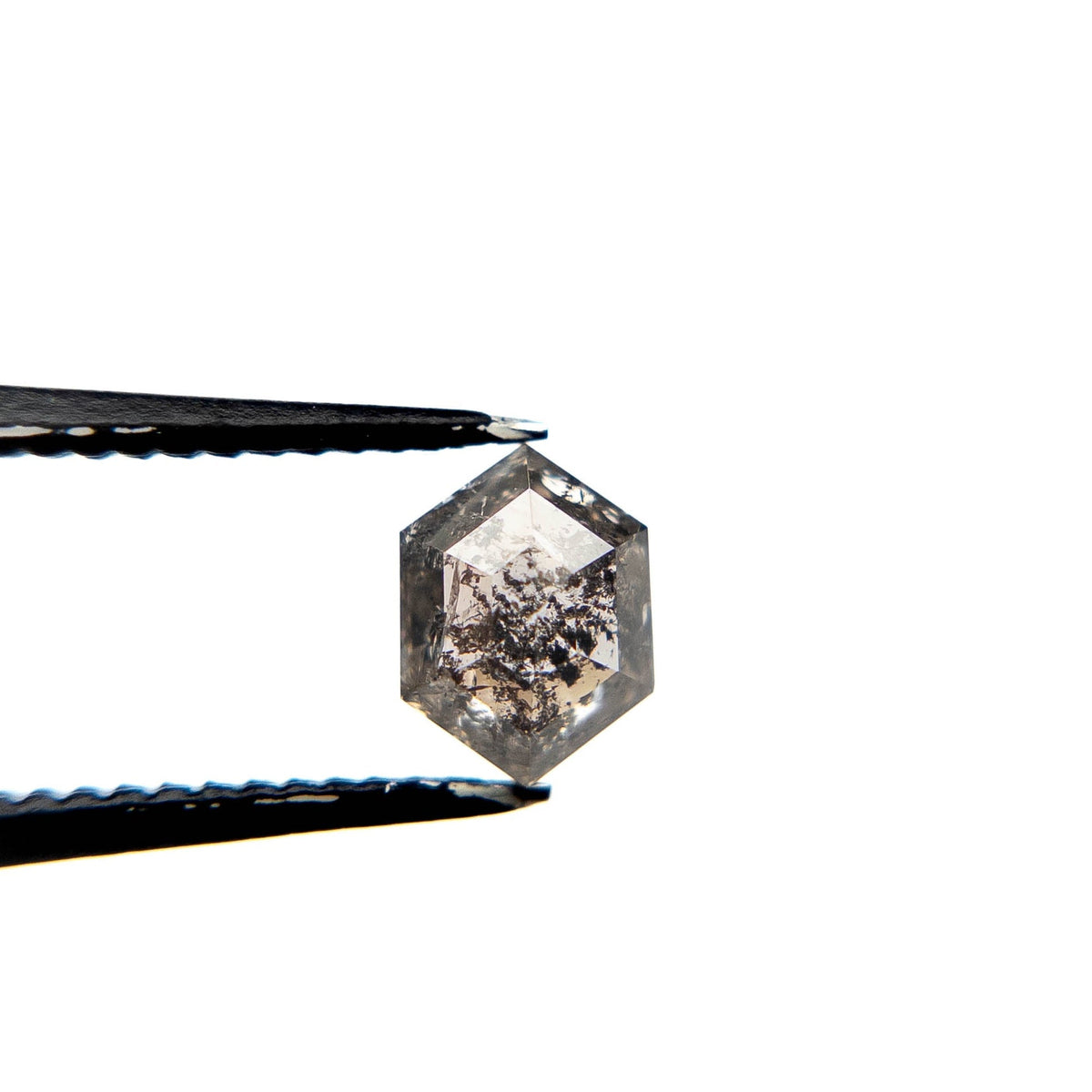 .86 Carat Salt and Pepper Rose Cut Hexagon Diamond