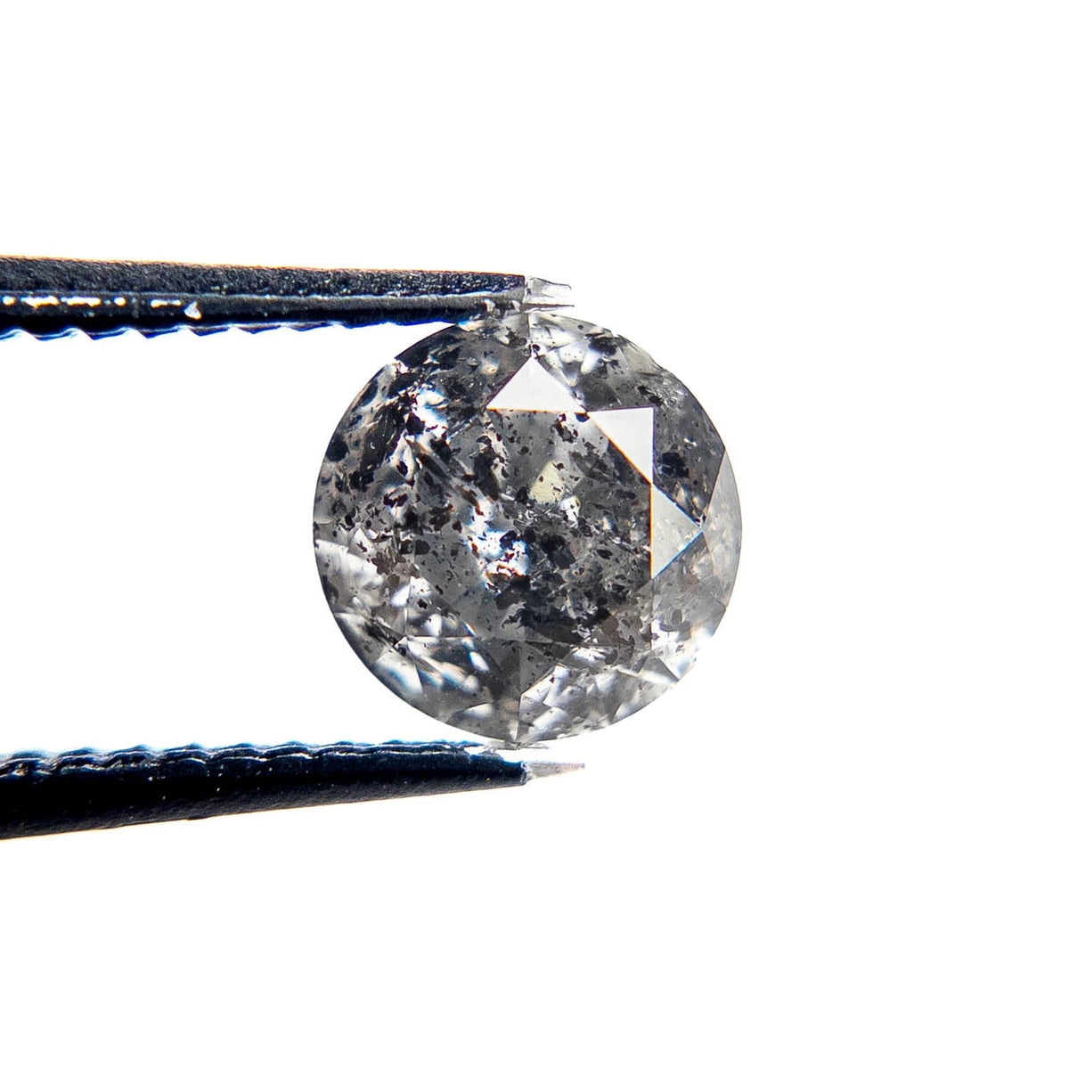 1.38 Carat Salt and Pepper Brilliant Cut Round Diamond