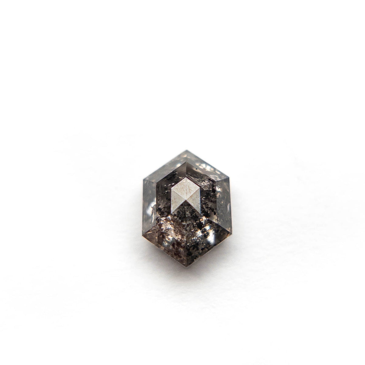.86 Carat Salt and Pepper Rose Cut Hexagon Diamond