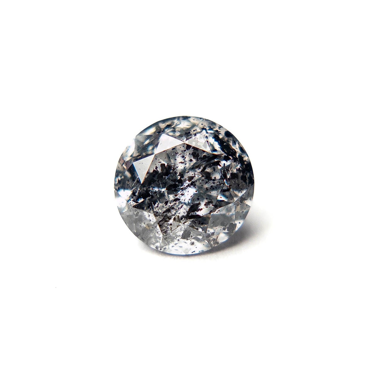 1.38 Carat Salt and Pepper Brilliant Cut Round Diamond