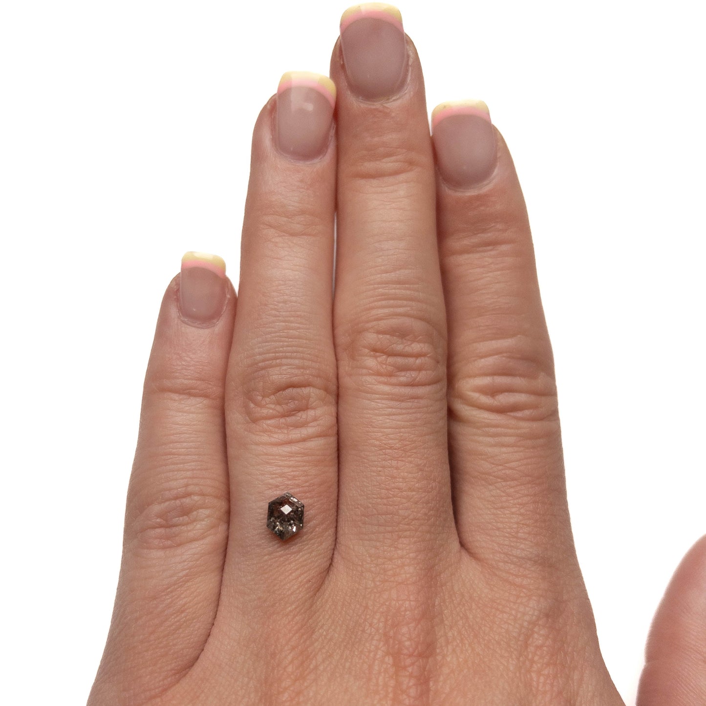 .86 Carat Salt and Pepper Rose Cut Hexagon Diamond