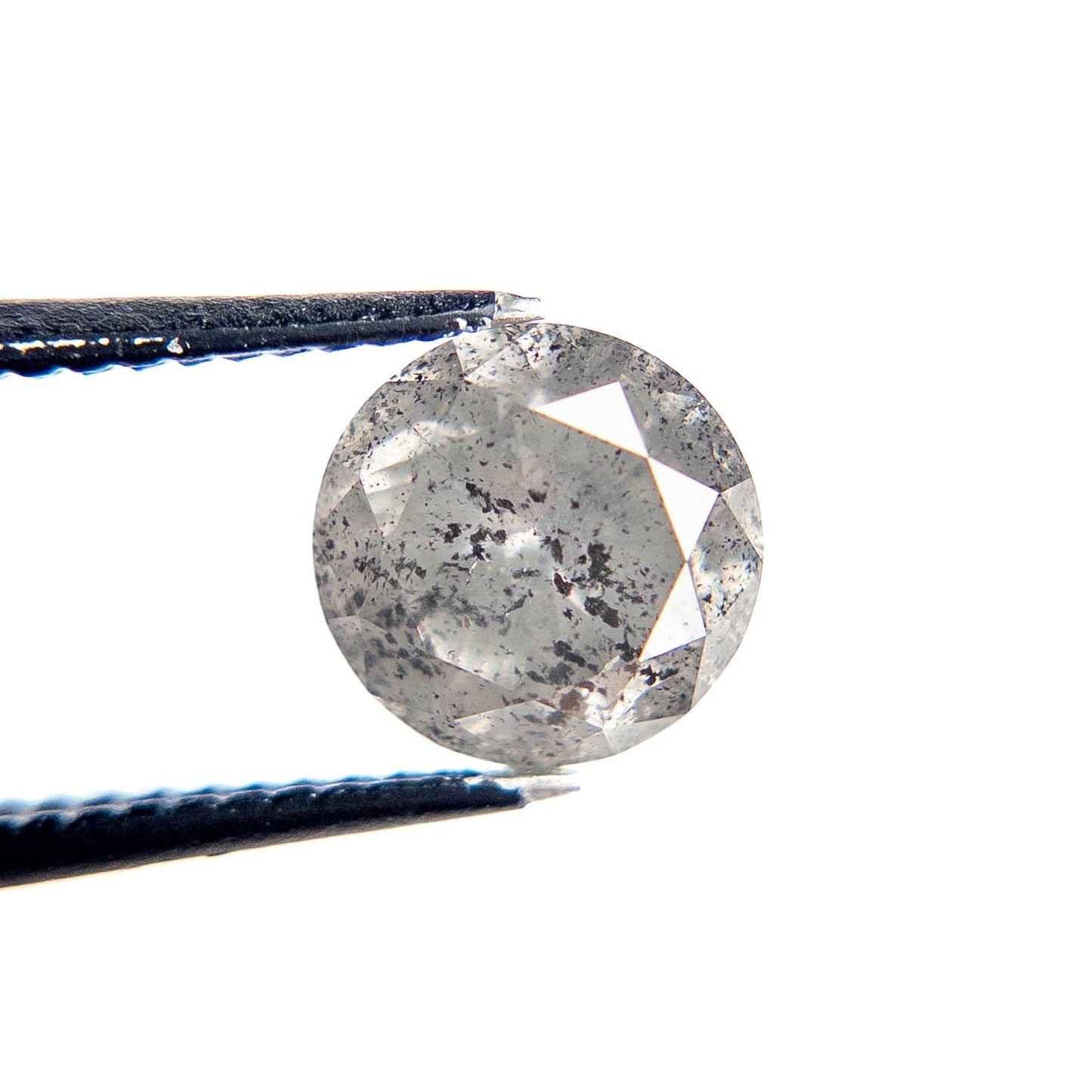 2.01 Carat Icy Salt and Pepper Brilliant Cut Round Diamond