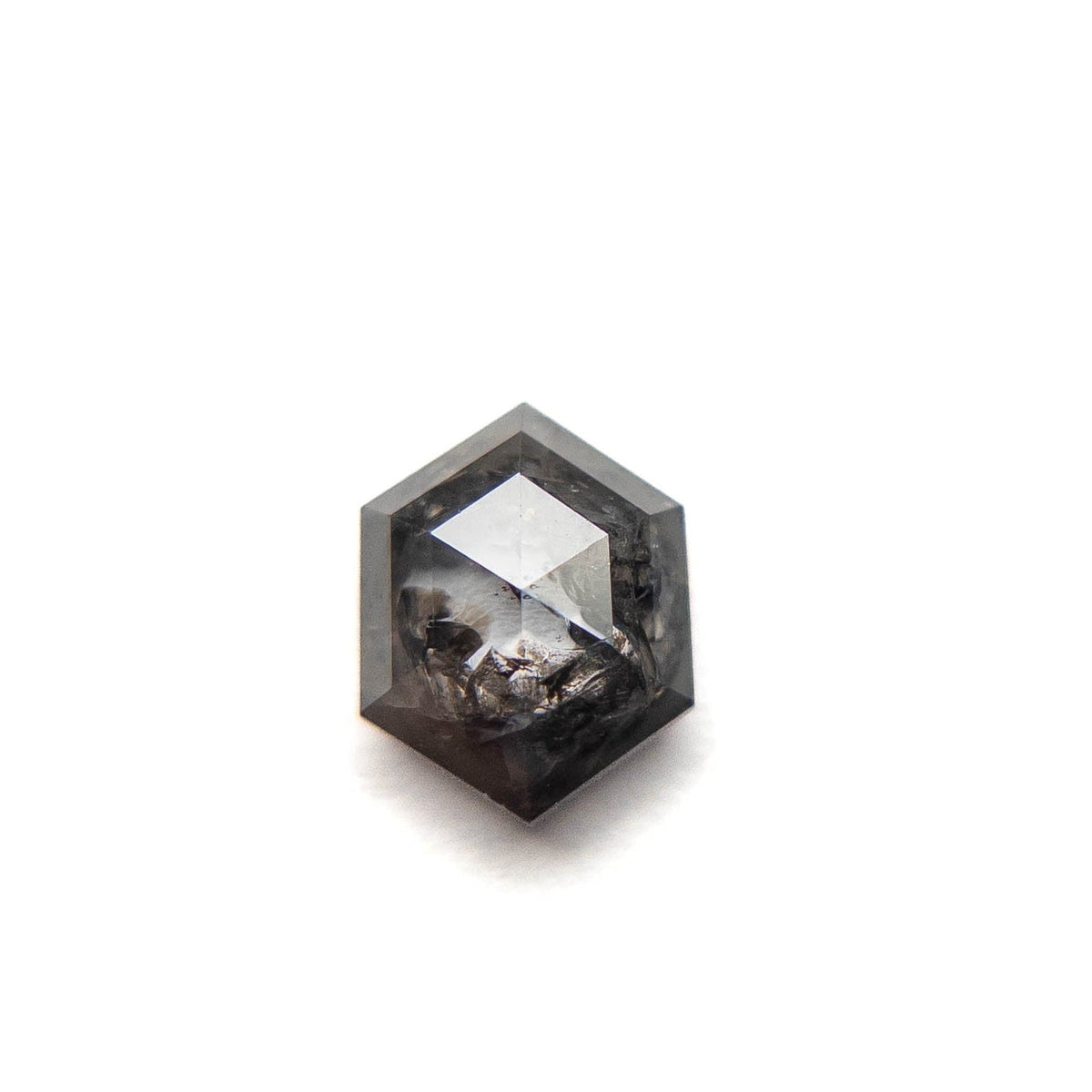 1.10 Carat Salt and Pepper Rose Cut Hexagon Diamond