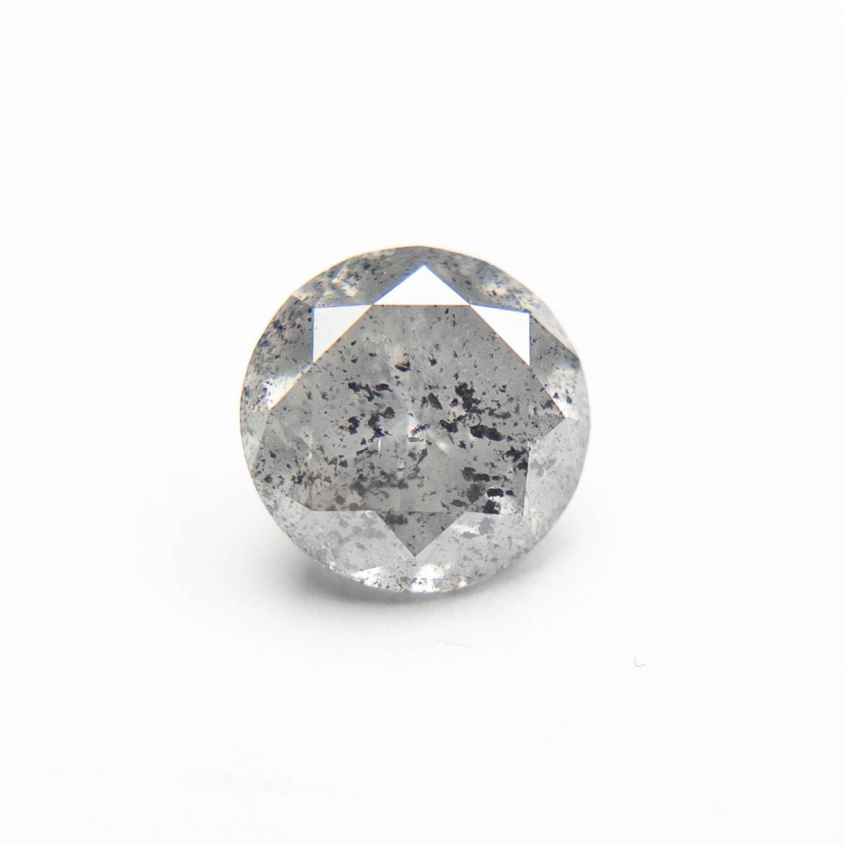 2.01 Carat Icy Salt and Pepper Brilliant Cut Round Diamond