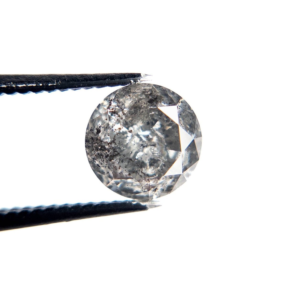 1.83 Carat Salt and Pepper Brilliant Cut Round Diamond