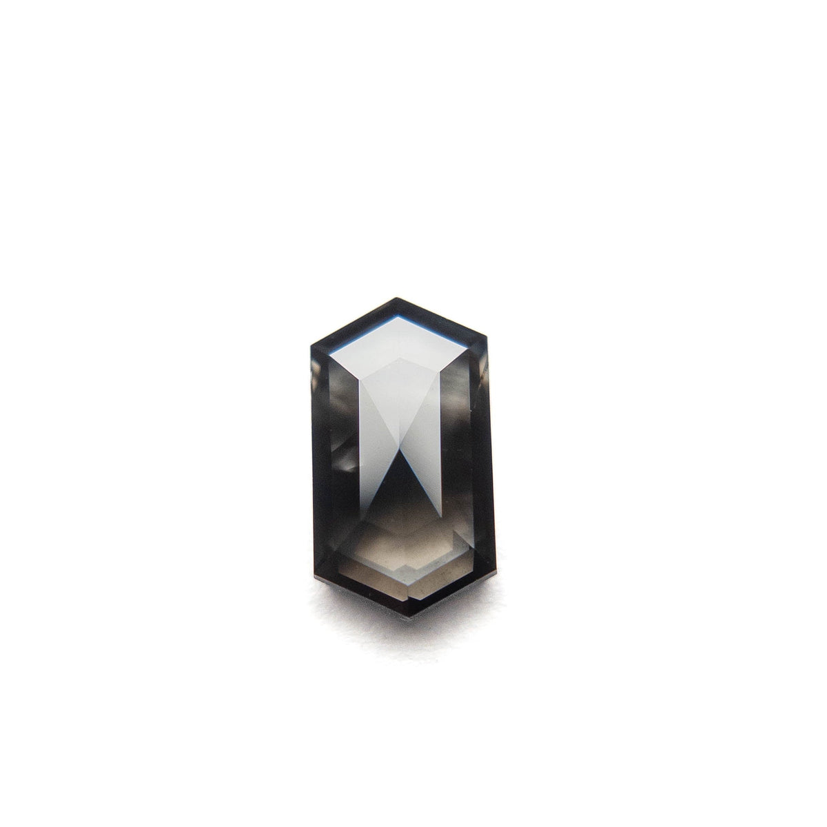 1.45 Carat Black Rose Cut Elongated Hexagon Diamond
