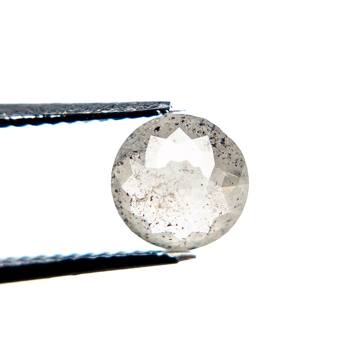 1.11 Carat Salt and Pepper Rose Cut Round Diamond