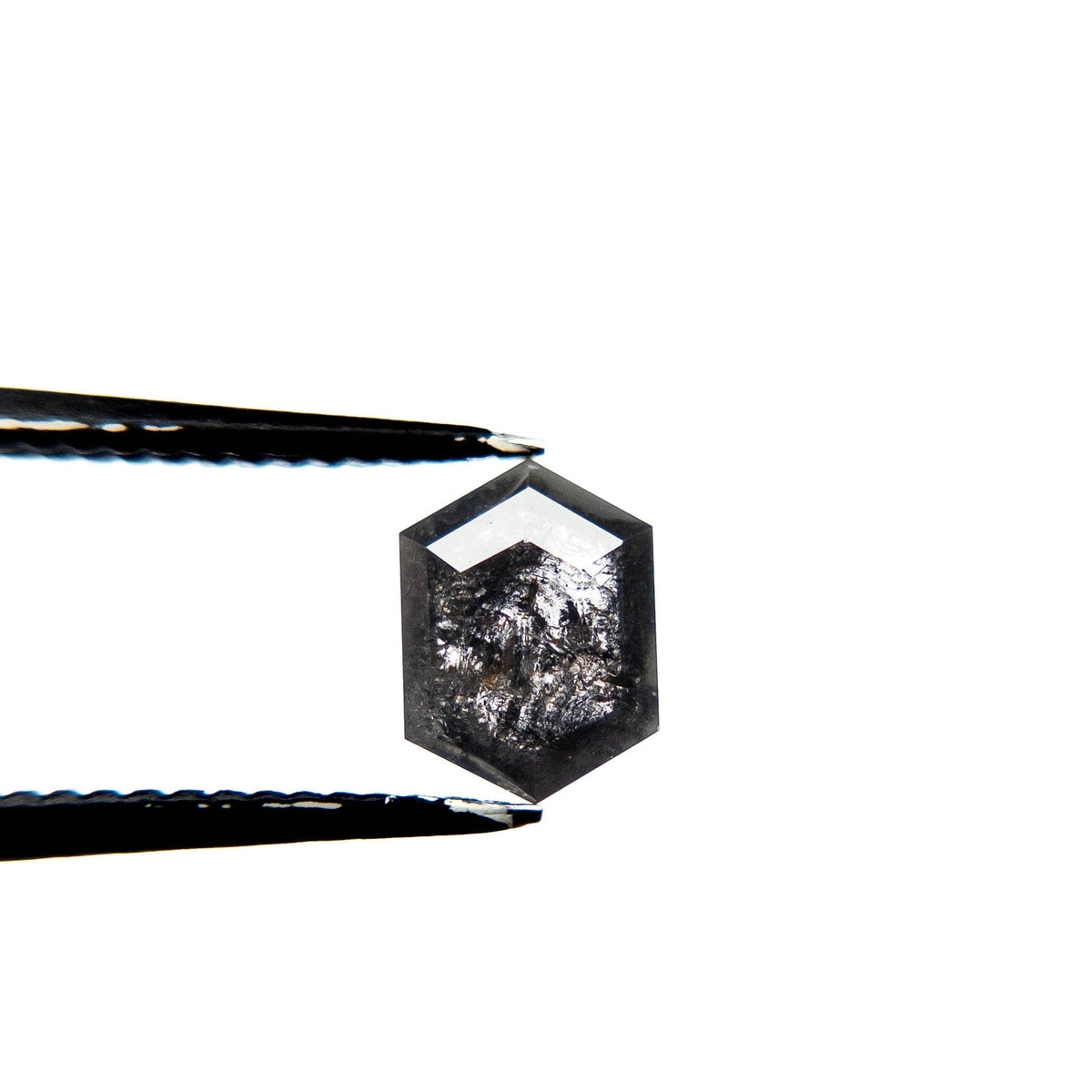 .81 Carat Salt and Pepper Rose Cut Hexagon Diamond