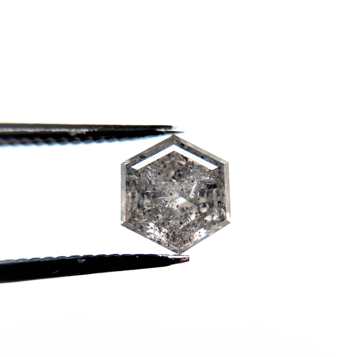 1.92 Carat Salt and Pepper Step Cut Hexagon Diamond