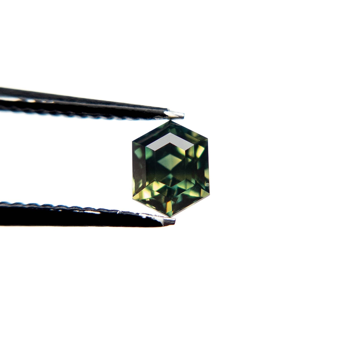 .89 Carat Blue Green Bicolored Brilliant Cut Hexagon Australian Sapphire