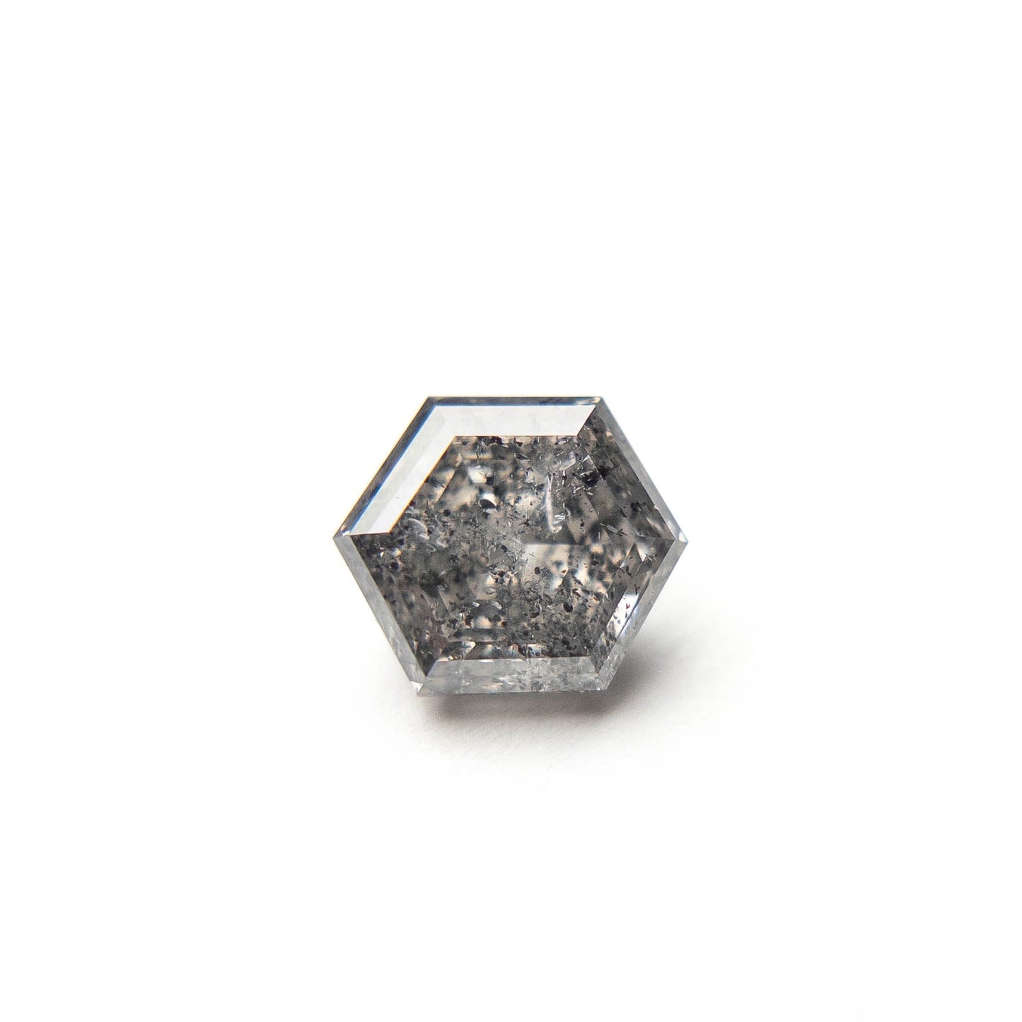 1.92 Carat Salt and Pepper Step Cut Hexagon Diamond