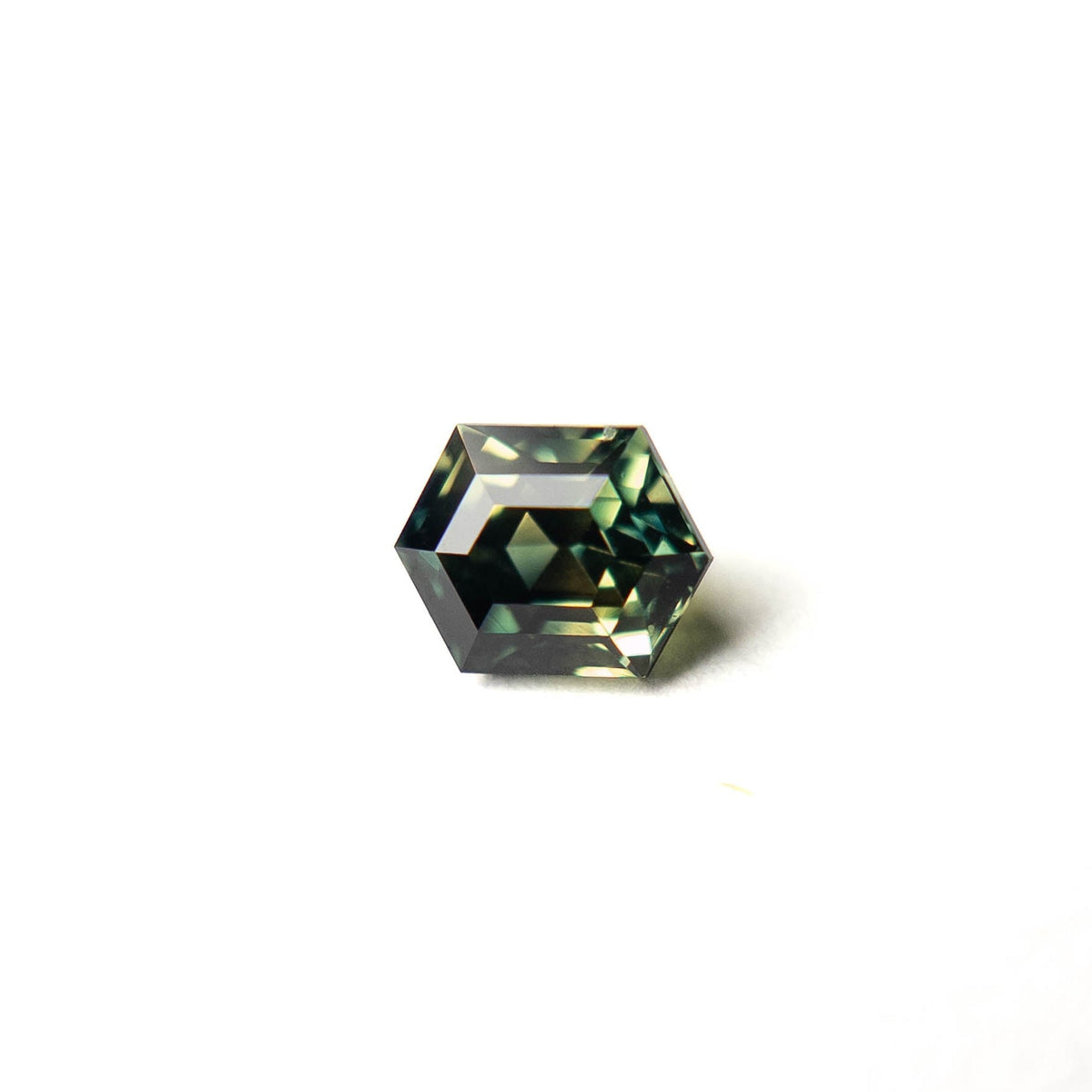 .89 Carat Blue Green Bicolored Brilliant Cut Hexagon Australian Sapphire