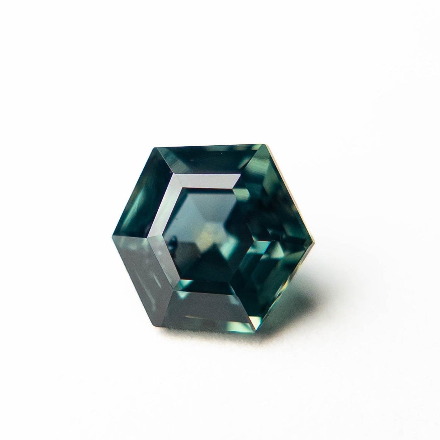2.02 Carat Teal Brilliant Cut Hexagon Australian Sapphire