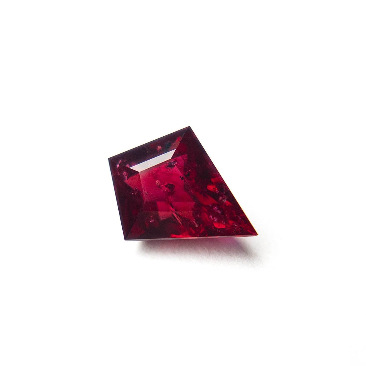 1.26 Carat Deep Red Double Cut Kite Ruby