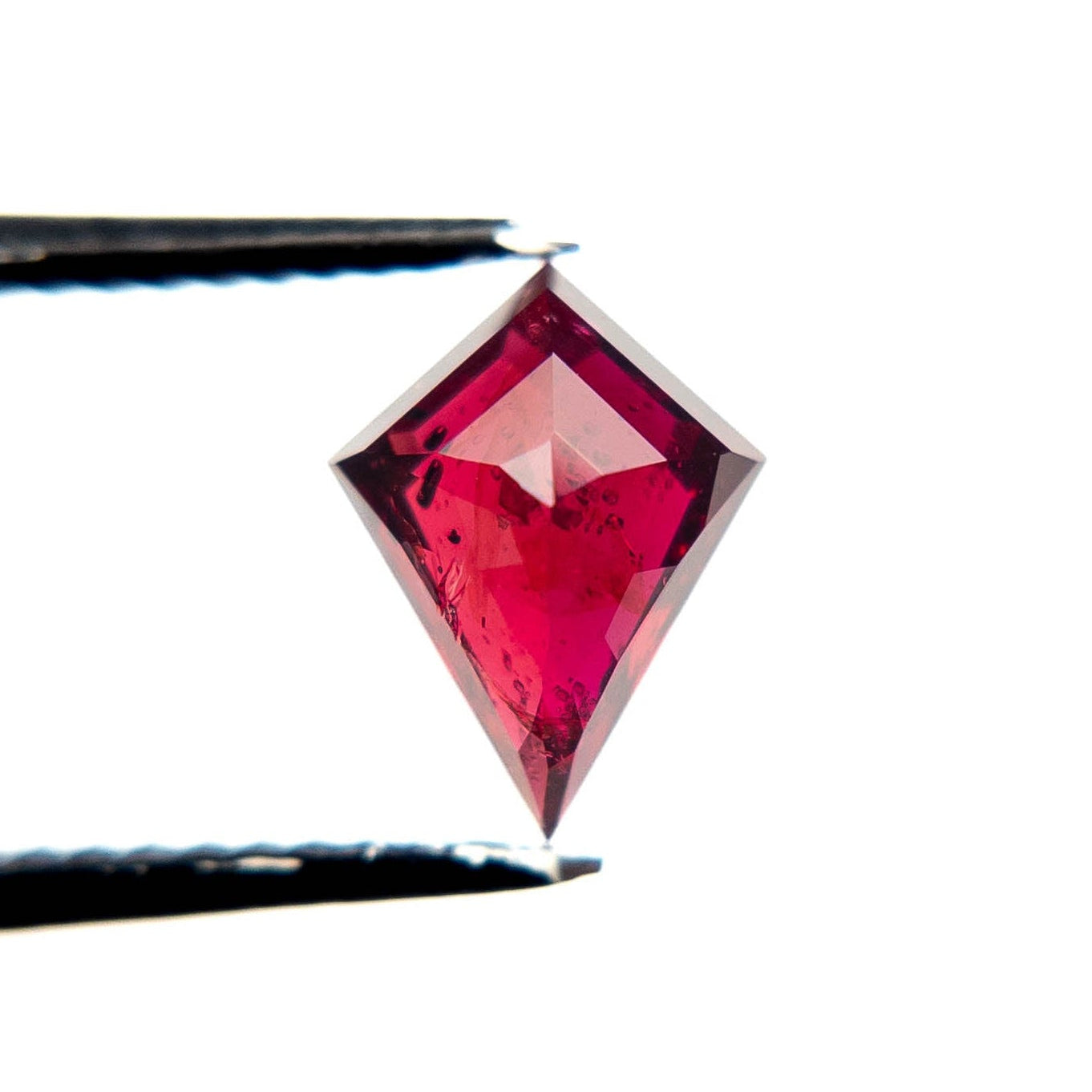1.26 Carat Deep Red Double Cut Kite Ruby
