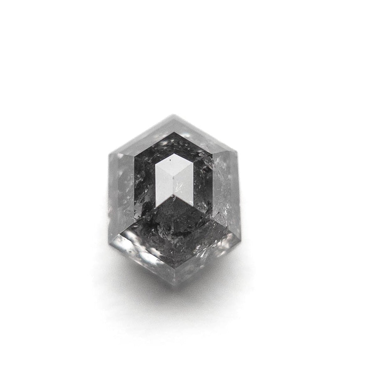 1.17 Carat Salt and Pepper Rose Cut Hexagon Diamond