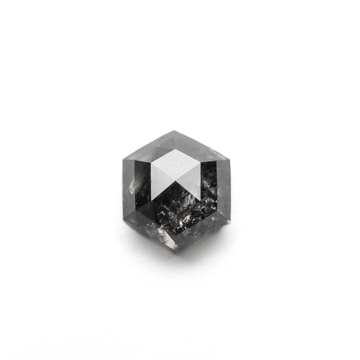 1.11 Carat Salt and Pepper Rose Cut Hexagon Diamond