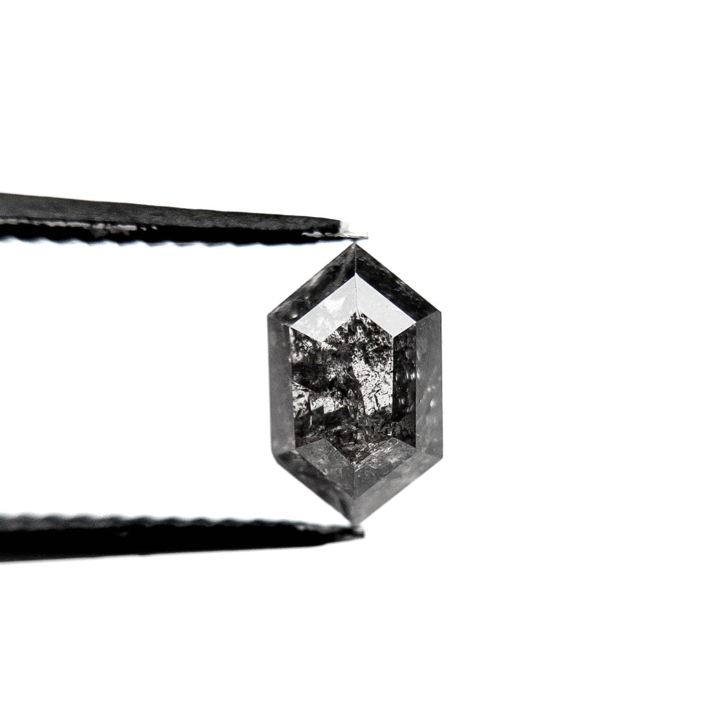 1.17 Carat Salt and Pepper Rose Cut Hexagon Diamond