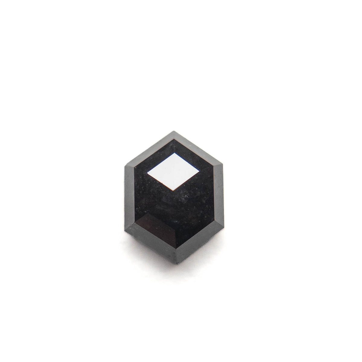 1.37 Carat Black Rose Cut Hexagon Diamond