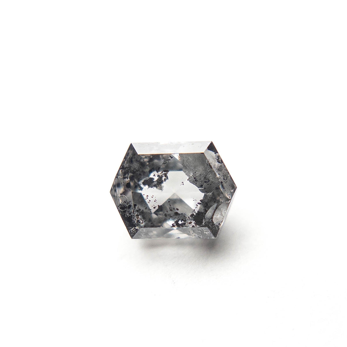 1.72 Carat Icy Salt and Pepper Double Cut Hexagon Diamond