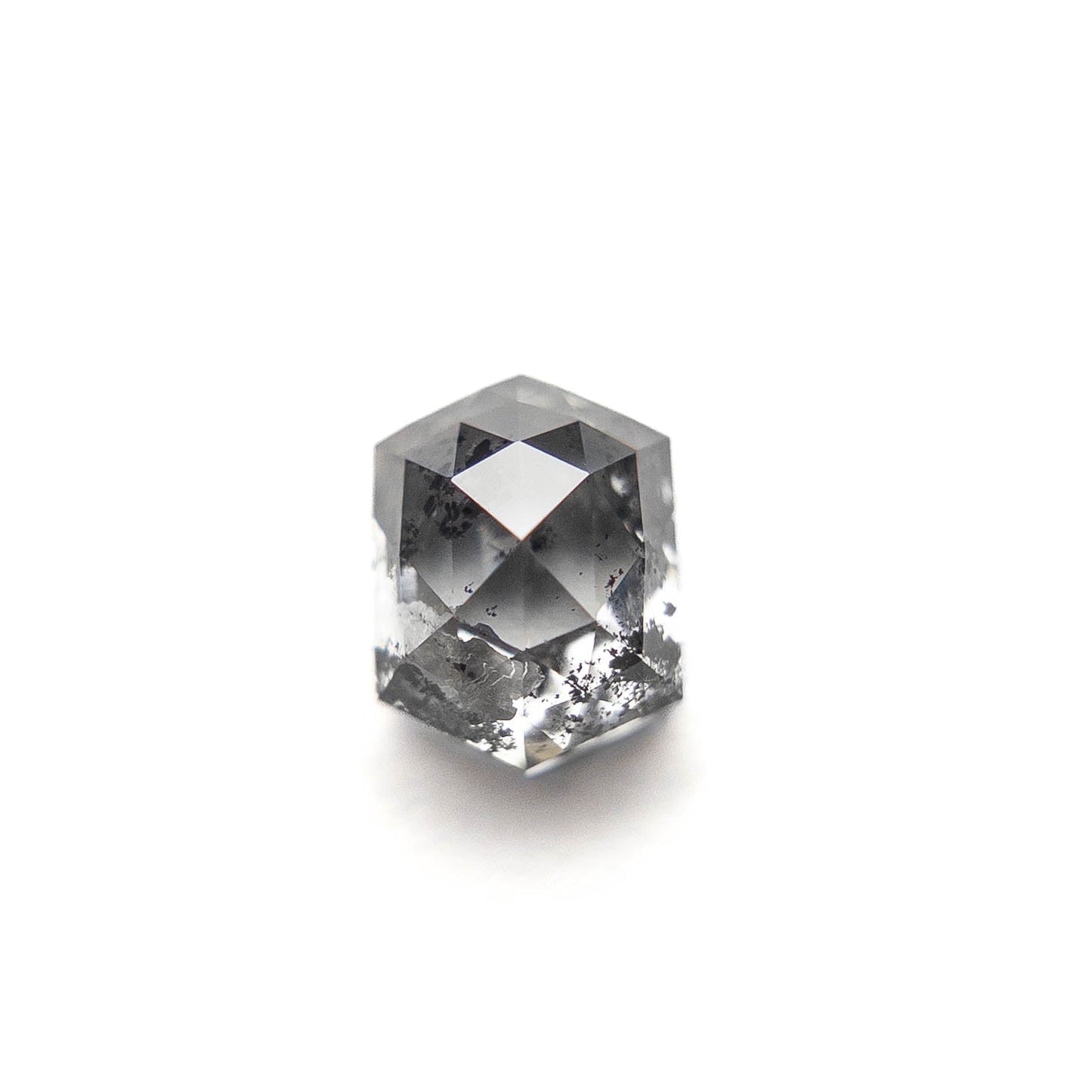 1.72 Carat Icy Salt and Pepper Double Cut Hexagon Diamond