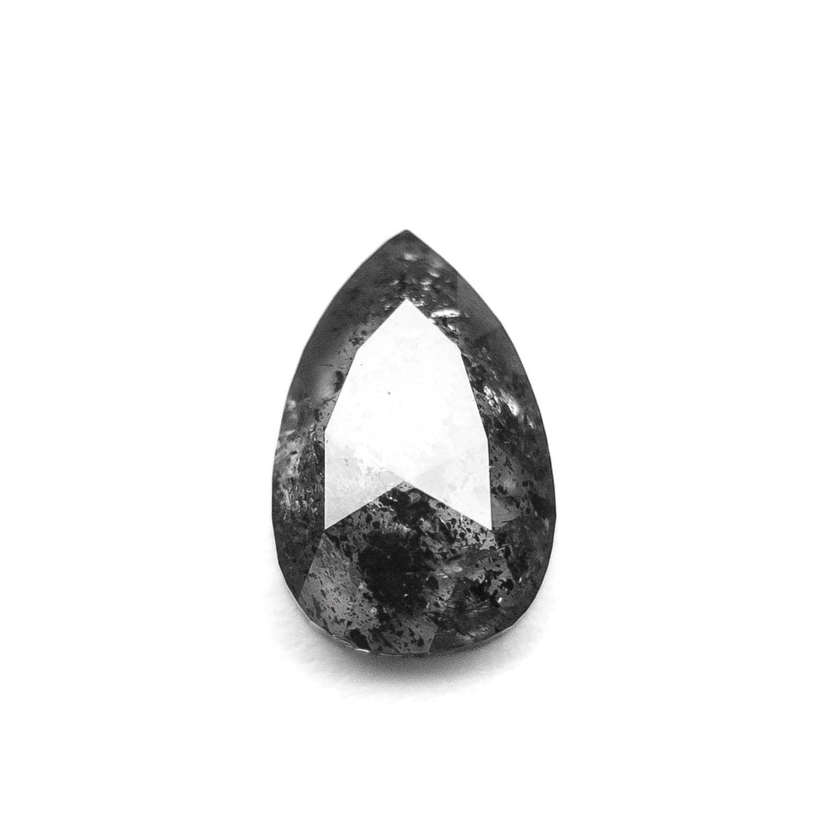 1.02 Carat Black Salt and Pepper Rose Cut Pear Diamond