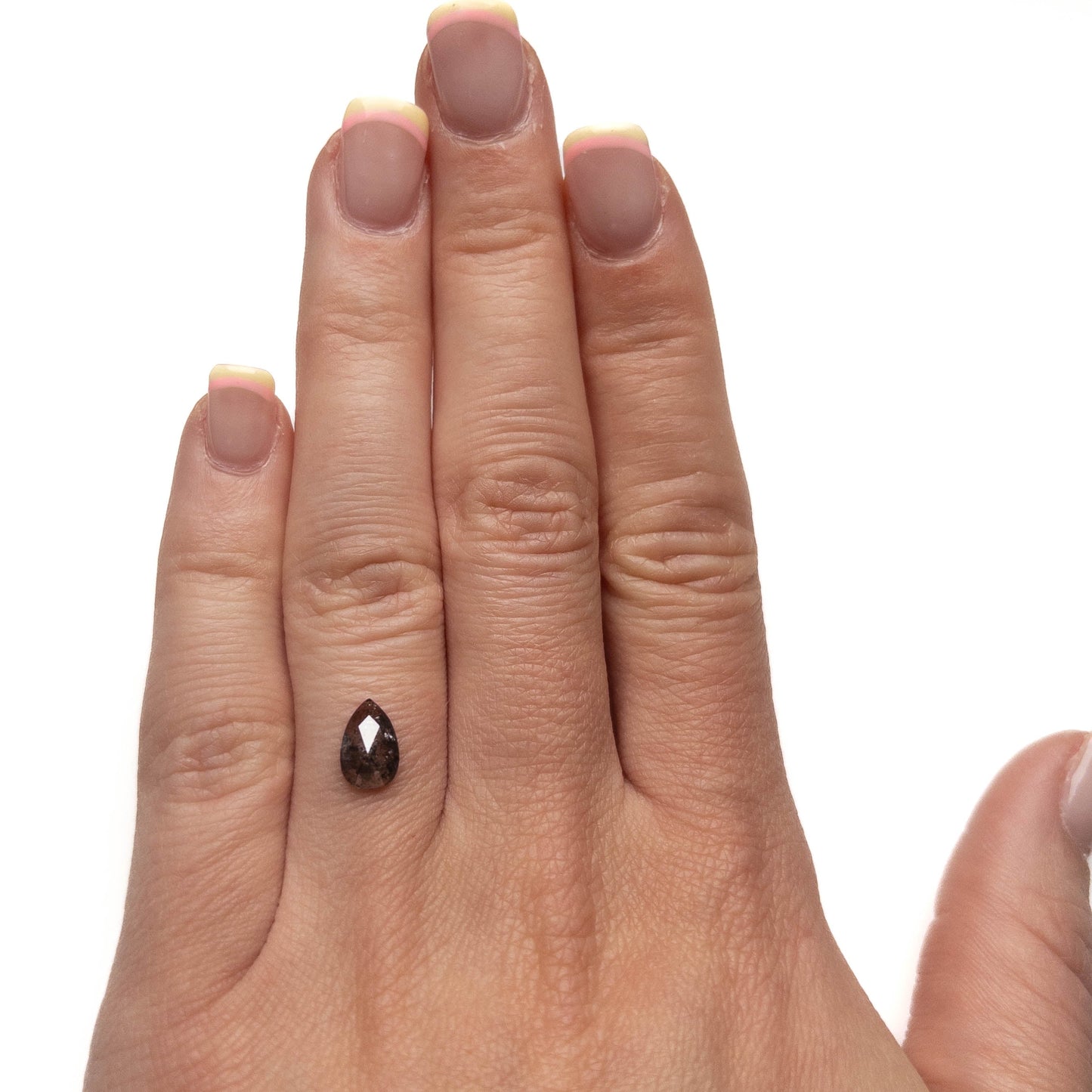 1.02 Carat Black Salt and Pepper Rose Cut Pear Diamond